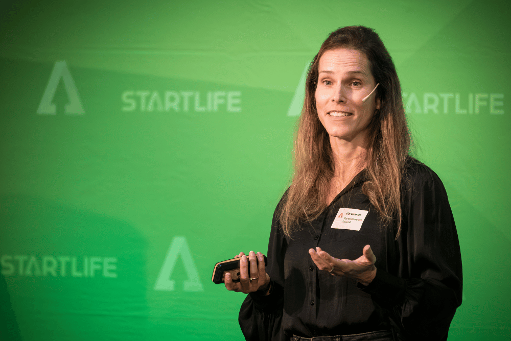 The Mediterranean Food Lab pitching at StartLife's Fall Demo Day 2023
